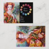 ROMANTISCHE FRAUENSCHÖNHEIT BILDET KÜNSTLERFARBPAL VISITENKARTE (Vorne/Hinten)