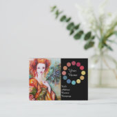 ROMANTISCHE FRAUENSCHÖNHEIT BILDET KÜNSTLERFARBPAL VISITENKARTE (Stehend Vorderseite)