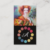 ROMANTISCHE FRAUENSCHÖNHEIT BILDET KÜNSTLERFARBPAL VISITENKARTE (Rückseite)