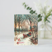 Romantische Freude im Schlitten zu Weihnachten (Stehend Vorderseite)