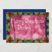 Romantische frohe Weihnachten Darling Wasserfarbe (Vorne/Hinten)