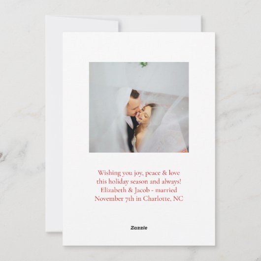 Romantische frohe Weihnachten Neuvermähltes Foto R (Rückseite)