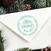 Romantische frohe Weihnachts-Script-Rücksendeadres Gummistempel