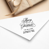 Romantische frohe Weihnachts-Script-Rücksendeadres Permastempel