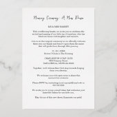 Romantische fröhliche Crib Naming Zeremonie Gold Folieneinladung (Rückseite)