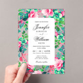 Romantische Frühjahrsommer Garten Blumenhochzeit Acryleinladungen (Insitu (Handheld))