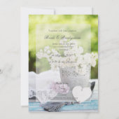 Romantische FrühlingsBlume Floral Lilac Save the D Date (Rückseite)