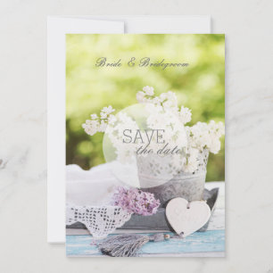 Romantische FrühlingsBlume Floral Lilac Save the D Date