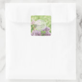 Romantische FrühlingsBlume Floral Lilac Wedding Da Quadratischer Aufkleber (Tasche)