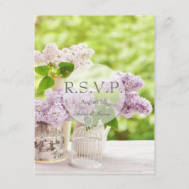 Romantische FrühlingsBlume Floral White Lilac UAWG Einladungspostkarte