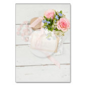 Romantische FrühlingsBlume Hochzeit Tischnummer (Rückseite)