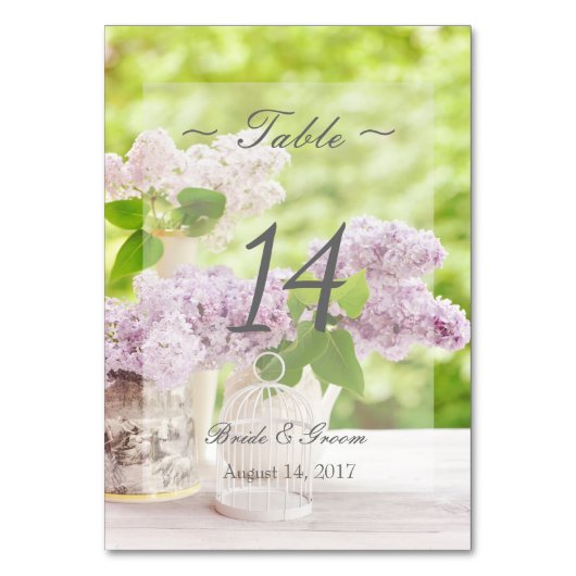 Romantische FrühlingsBlume Lilac Wedding Tischnumm Tischnummer (Vorderseite)