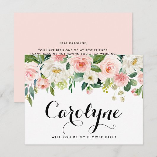 Romantische Frühlingsblumen sind meine Blütenmädch Postkarte (Vorne/Hinten)