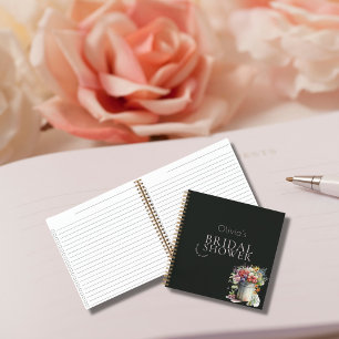 Romantische Frühlingsblumen Vase Brautparty Guest Notizblock