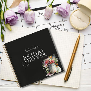 Romantische Frühlingsblumen Vase Brautparty Guest Notizblock