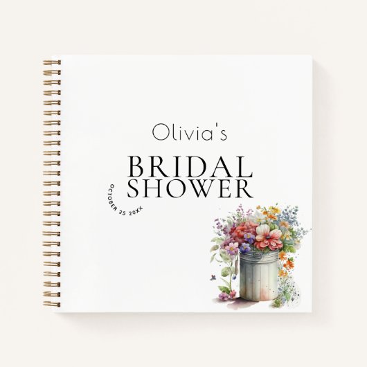 Romantische Frühlingsblumen Vase Brautparty Guest Notizblock (Vorderseite)