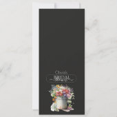 Romantische Frühlingsblumen Vase Brautparty Menu Einladung (Rückseite)