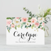 Romantische Frühlingsblumen werden Sie mein Blumen Ankündigung (Stehend Vorderseite)