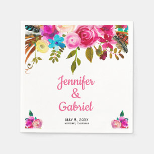 Romantische Frühlingsblütenhochzeit Serviette