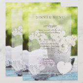 Romantische Frühlingsmenüs der Blume Floral Lilac Menükarte (Vorne/Hinten)