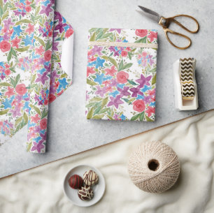Romantische Frühlingsmuster Wildblumen Geschenkpapier