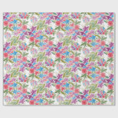 Romantische Frühlingsmuster Wildblumen Geschenkpapier (Flach)