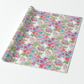 Romantische Frühlingsmuster Wildblumen Geschenkpapier (Ungerollt)