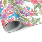 Romantische Frühlingsmuster Wildblumen Geschenkpapier (Rolleneckpunkt)