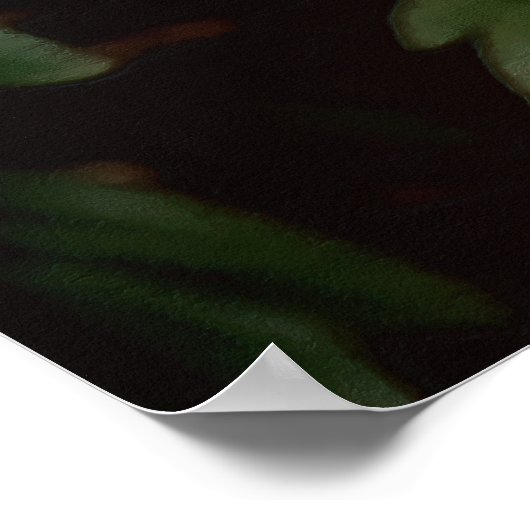 Romantische Frühlingspferde in Blasspeach Poster (Ecke)