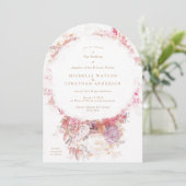 Romantische Frühlingsrosa Blume Hochzeit Einladung (Stehend Vorderseite)