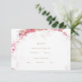 Romantische Frühlingsrosa Blume Hochzeit RSVP Beil Karte (Stehend Vorderseite)