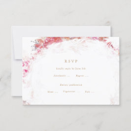 Romantische Frühlingsrosa Blume Hochzeit RSVP Beil Karte