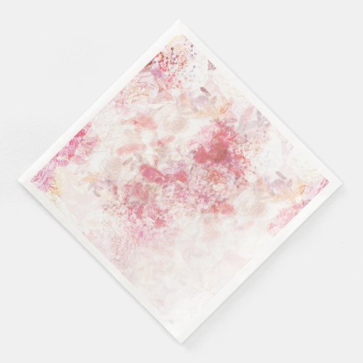 Romantische Frühlingsrosa Blume Hochzeit Serviette (Ecke)