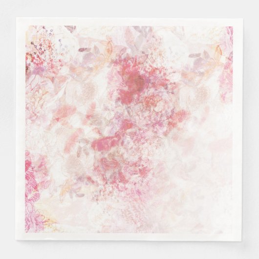 Romantische Frühlingsrosa Blume Hochzeit Serviette (Vorderseite)