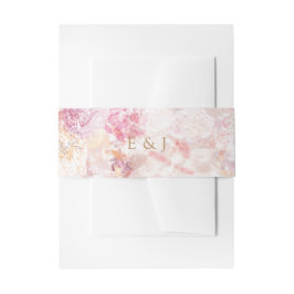 Romantische Frühlingsrosa Blume Hochzeitsband Einladungsbanderole