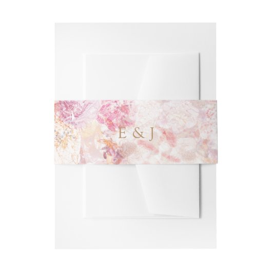 Romantische Frühlingsrosa Blume Hochzeitsband Einladungsbanderole (Vorderseite Beispiel)