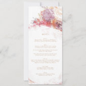 Romantische Frühlingsrosa Blume Hochzeitsmenü Einladung (Vorderseite)