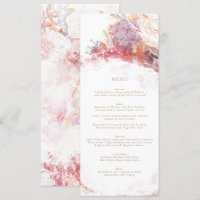 Romantische Frühlingsrosa Blume Hochzeitsmenü