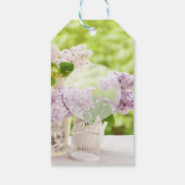 Romantische Frühlingssonne Blume Floral White Lila Geschenkanhänger (Rückseite)