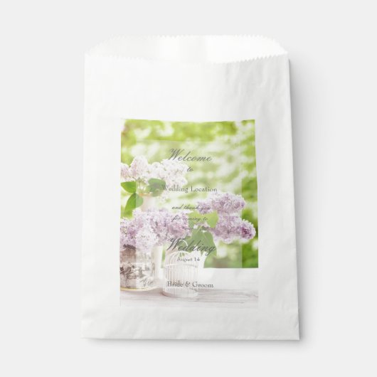 Romantische Frühlingssonne Blume Floral White Lila Geschenktütchen (Vorderseite)