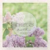 Romantische Frühlingssonne Blume Floral White Lila Glasuntersetzer (Vorderseite)