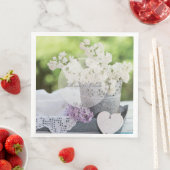 Romantische Frühlingssonne Blume Floral White Lila Serviette (Beispiel)