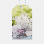 Romantische Frühlingszeit Blume Floral Lilac Weddi Geschenkanhänger (Rückseite)