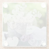 Romantische Frühlingszeit Blume Floral Lilac Weddi Glasuntersetzer (Rückseite)