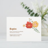 Romantische Füchse Blumenfolien Hochzeitsszenierun Begleitkarte (Stehend Vorderseite)