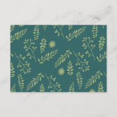 Romantische Füchse Blumenfolien Hochzeitsszenierun Begleitkarte (Rückseite)