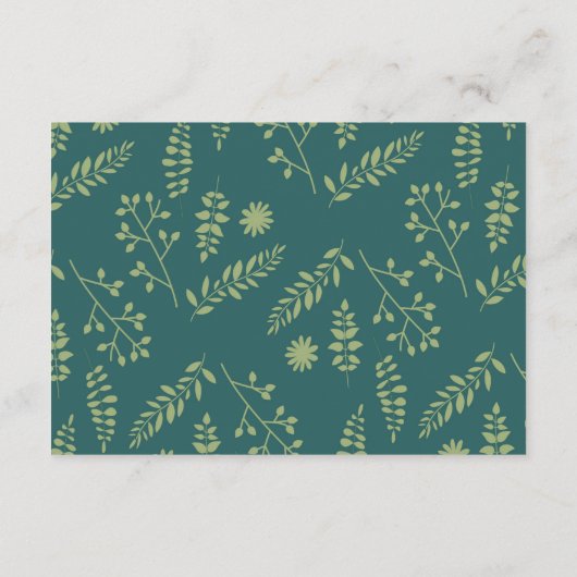 Romantische Füchse Blumenfolien Hochzeitsszenierun Begleitkarte (Rückseite)