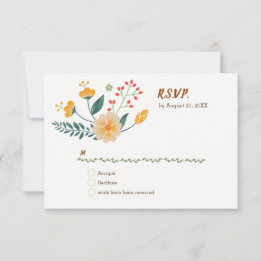 Romantische Füchse und rustikale Blumenfolien-UAWG RSVP Karte