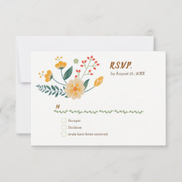 Romantische Füchse und rustikale Blumenfolien-UAWG RSVP Karte
