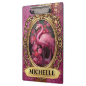 Romantische Fuchsia Flamingo und Rose Klemmbrett (Links)